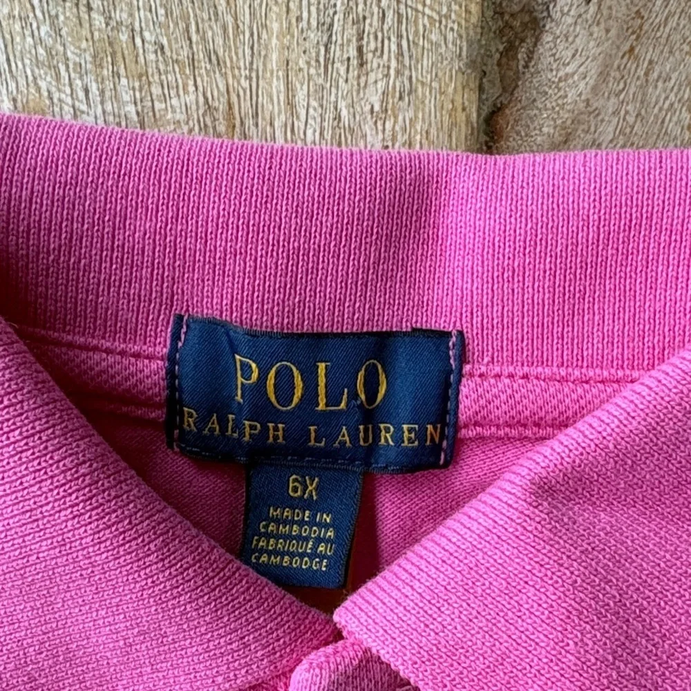Ralph Lauren Girls Pink Polo Shirt 6x